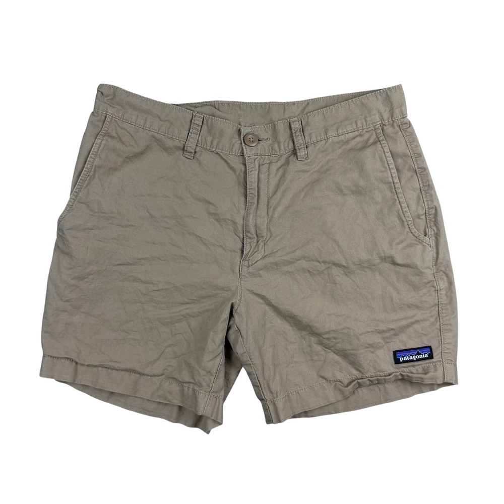 Patagonia Mens 30 Organic Cotton Hemp Shorts Khaki Tan Hiking Outdoor Casual